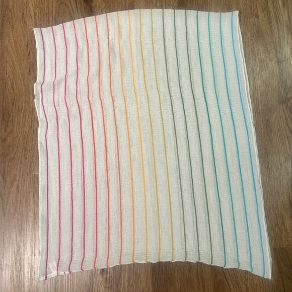 🍷Modena wool blend lightweight multicolored stripe circle infinity scarf - Picture 3 of 5